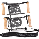Dual Wooden Camera Director's Monitor Cage v2